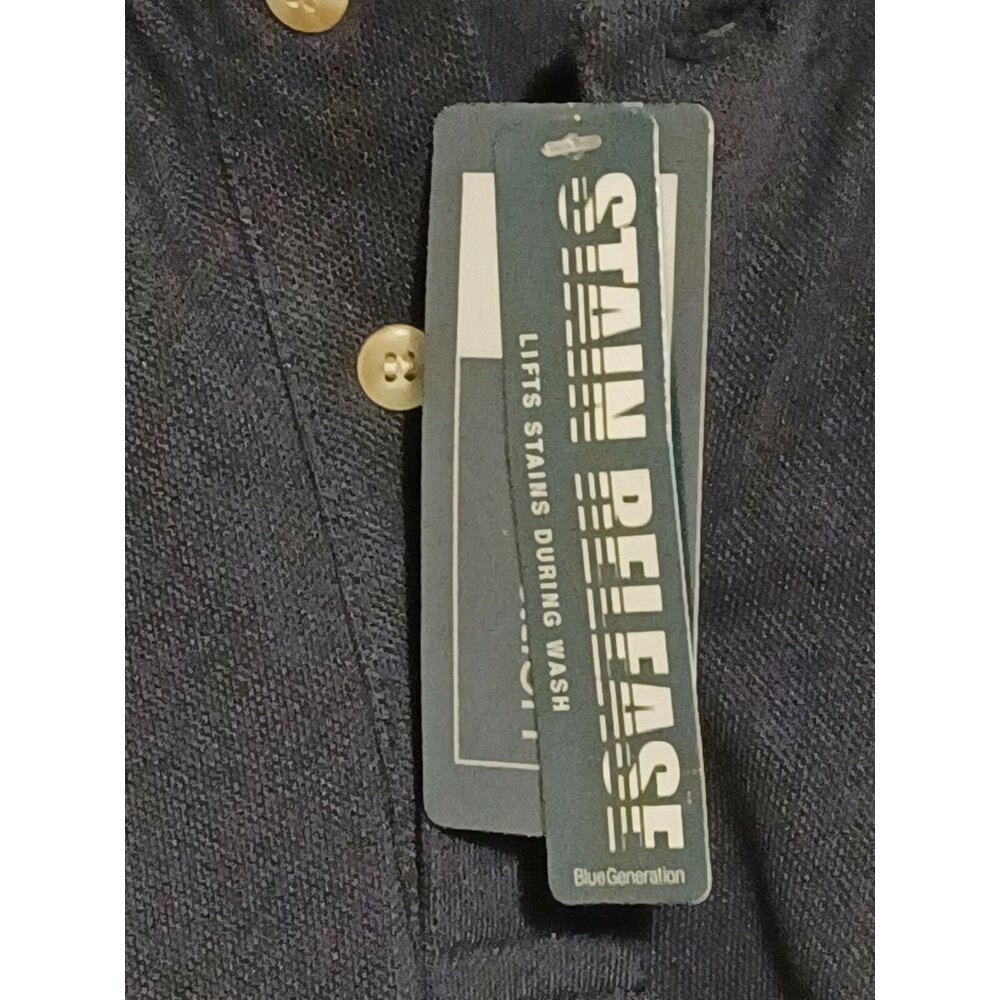 New With Tags Blue Polo Work Shirt Blue Generation Size Medium Stain Release - Picture 2 of 4